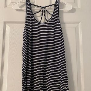 Navy and White Striped Tank Top